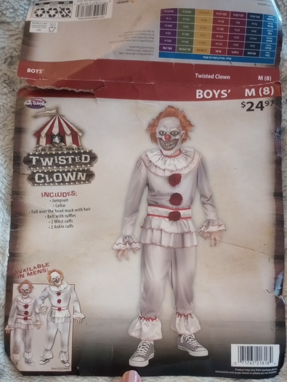 Twisted Twisted Clown Boys Costume